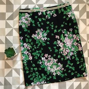 Talbots Oprah Collab Black Floral Pencil Skirt